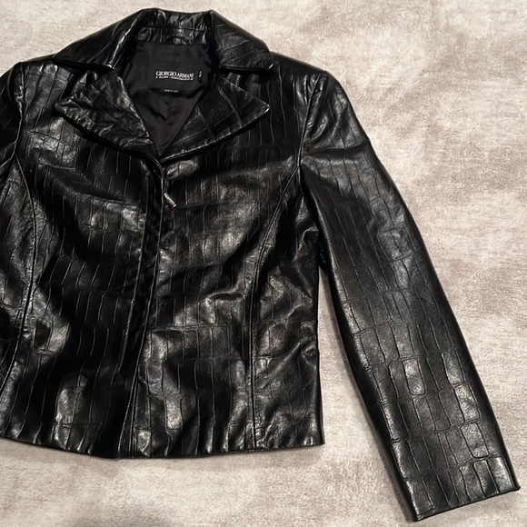 Vintage Giorgio Armani Black Label Genuine Spanish Lamb Leather Jacket - Picture 4 of 11
